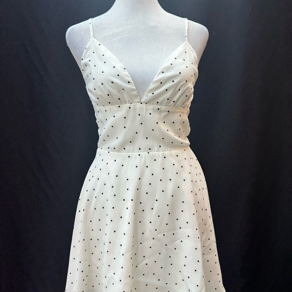 superdown White Polka Dot Mini Dress XS